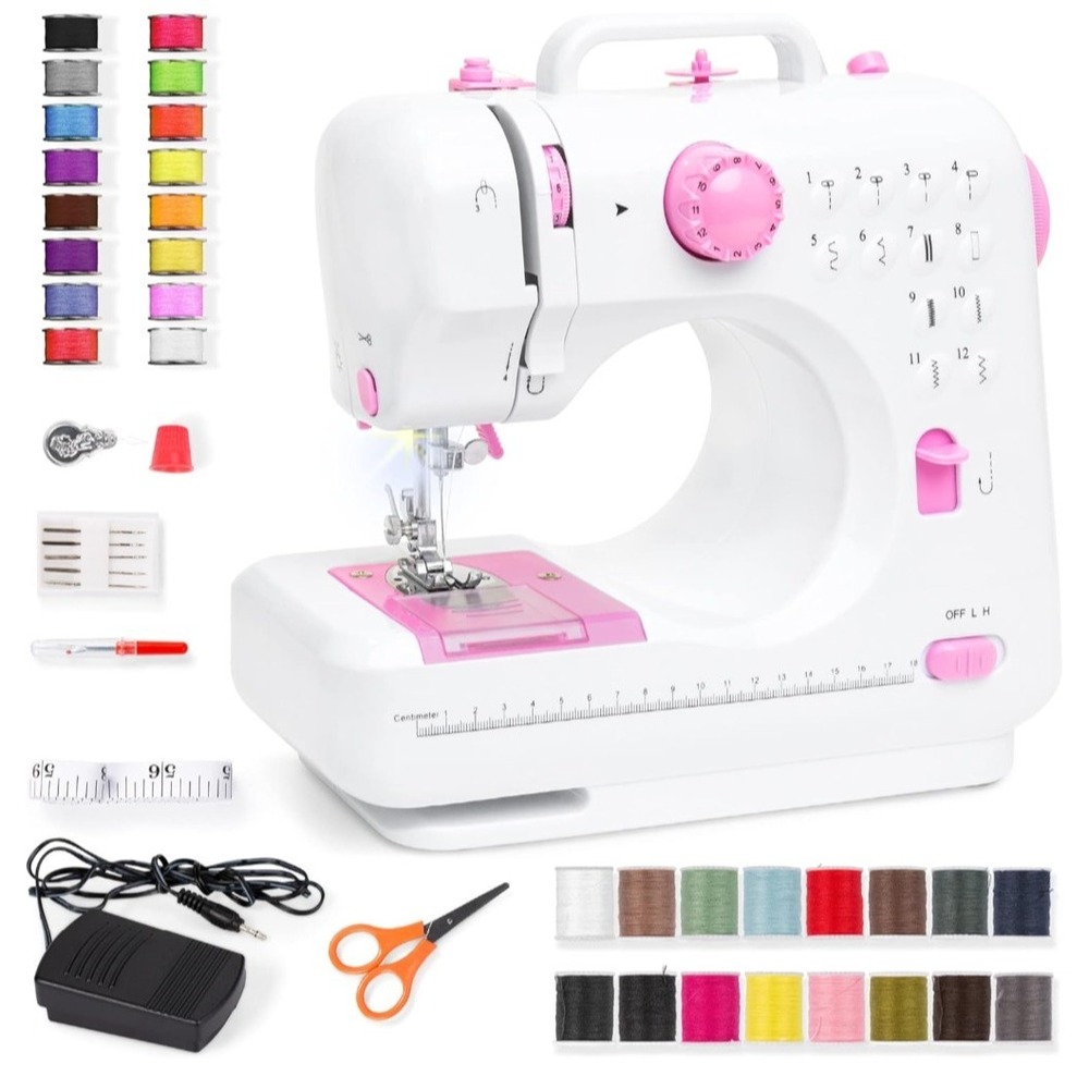 Best Choice Products Compact Sewing Machine, 42-Piece Beginners Kit, 6V pink